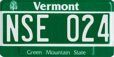 VT license plate NSE024