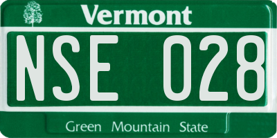 VT license plate NSE028