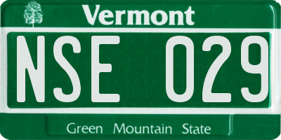 VT license plate NSE029