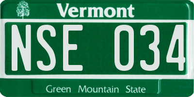 VT license plate NSE034