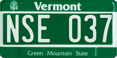 VT license plate NSE037