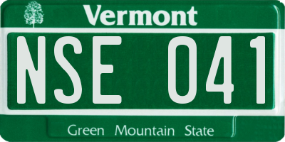 VT license plate NSE041