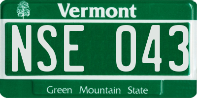 VT license plate NSE043