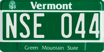 VT license plate NSE044