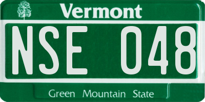 VT license plate NSE048