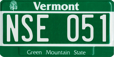 VT license plate NSE051