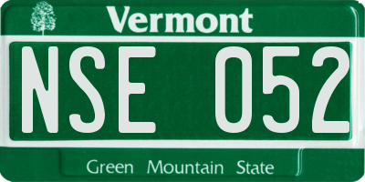 VT license plate NSE052