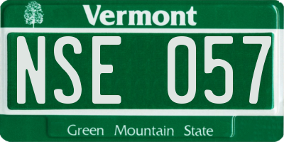 VT license plate NSE057