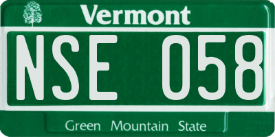 VT license plate NSE058