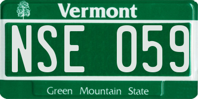 VT license plate NSE059