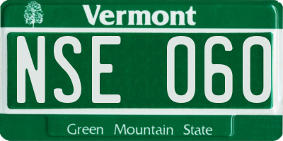 VT license plate NSE060