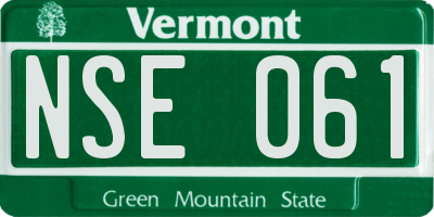 VT license plate NSE061