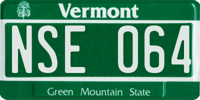 VT license plate NSE064