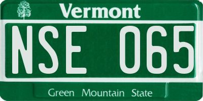 VT license plate NSE065