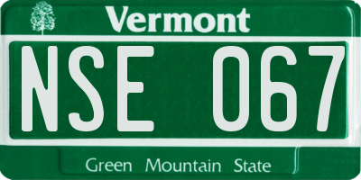 VT license plate NSE067