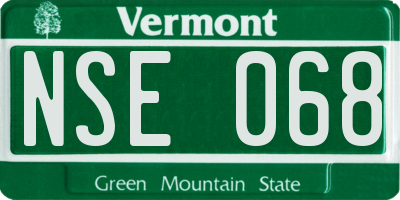 VT license plate NSE068