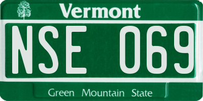 VT license plate NSE069