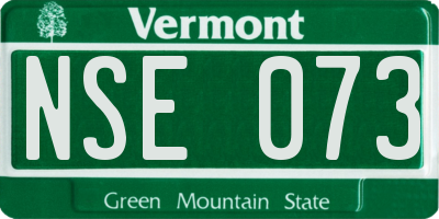 VT license plate NSE073