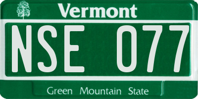 VT license plate NSE077