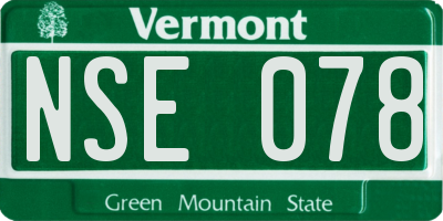 VT license plate NSE078