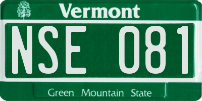 VT license plate NSE081