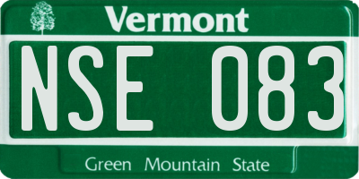 VT license plate NSE083