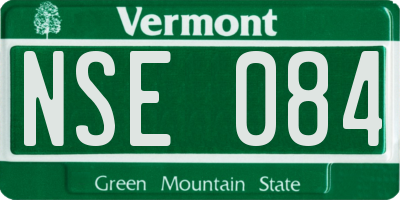 VT license plate NSE084