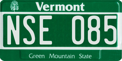 VT license plate NSE085