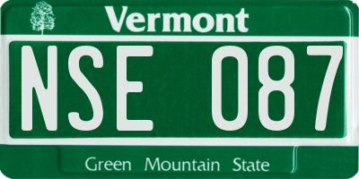 VT license plate NSE087