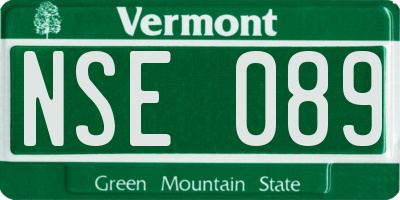 VT license plate NSE089