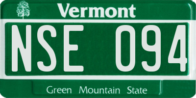 VT license plate NSE094