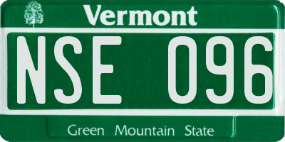 VT license plate NSE096