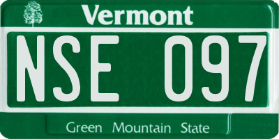 VT license plate NSE097