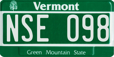 VT license plate NSE098