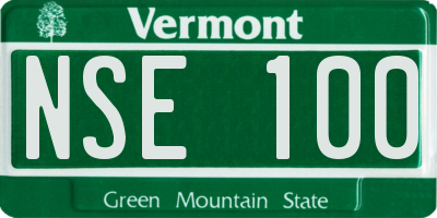 VT license plate NSE100