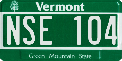 VT license plate NSE104