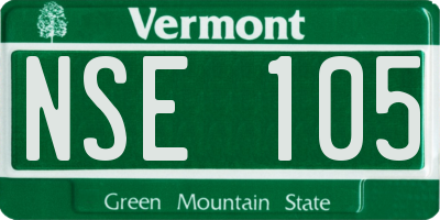 VT license plate NSE105