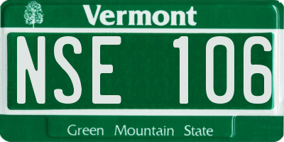 VT license plate NSE106