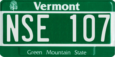 VT license plate NSE107