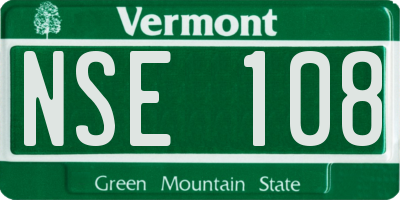 VT license plate NSE108