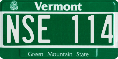 VT license plate NSE114