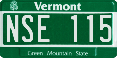 VT license plate NSE115