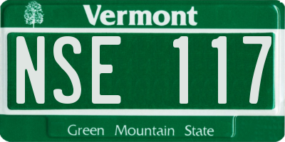 VT license plate NSE117