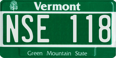 VT license plate NSE118