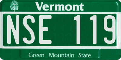 VT license plate NSE119