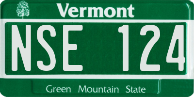 VT license plate NSE124