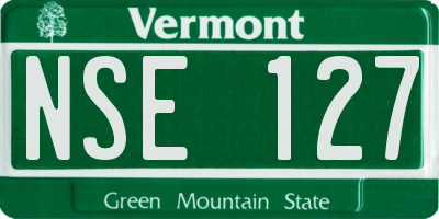 VT license plate NSE127