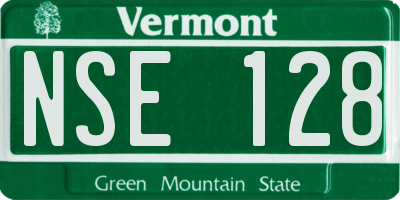 VT license plate NSE128