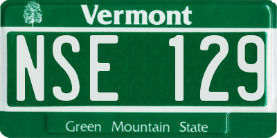 VT license plate NSE129