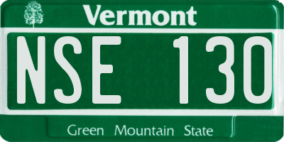 VT license plate NSE130